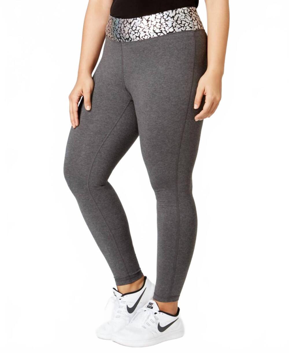 NEW MATERIAL GIRL women's active plus size waist crackle printed yoga leggings i